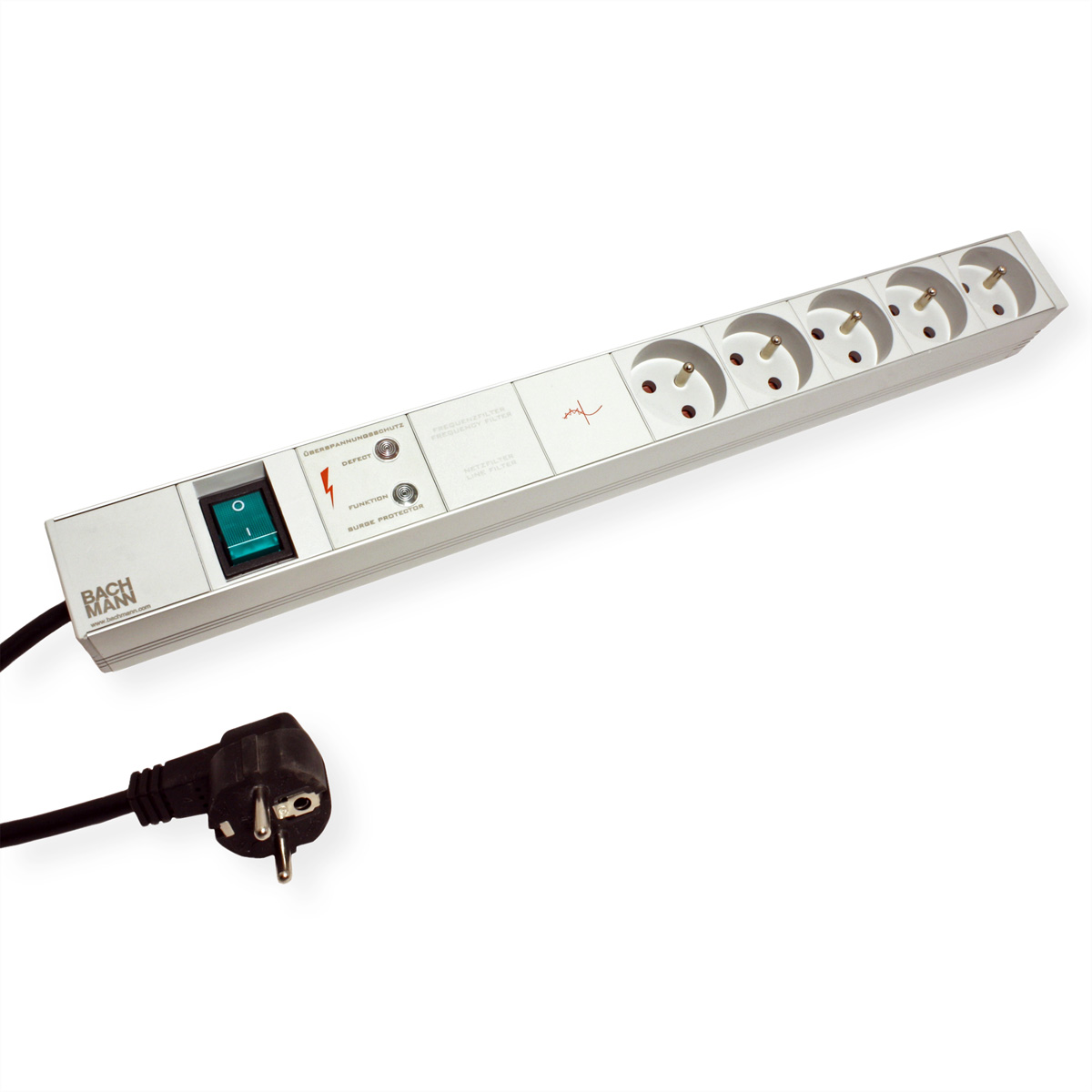 Bachmann Stromverteilungseinheit (Rack - einbaufähig) - Wechselstrom 230 V - Ausgangsanschlüsse: 5 (French / UTE), Ansicht 2