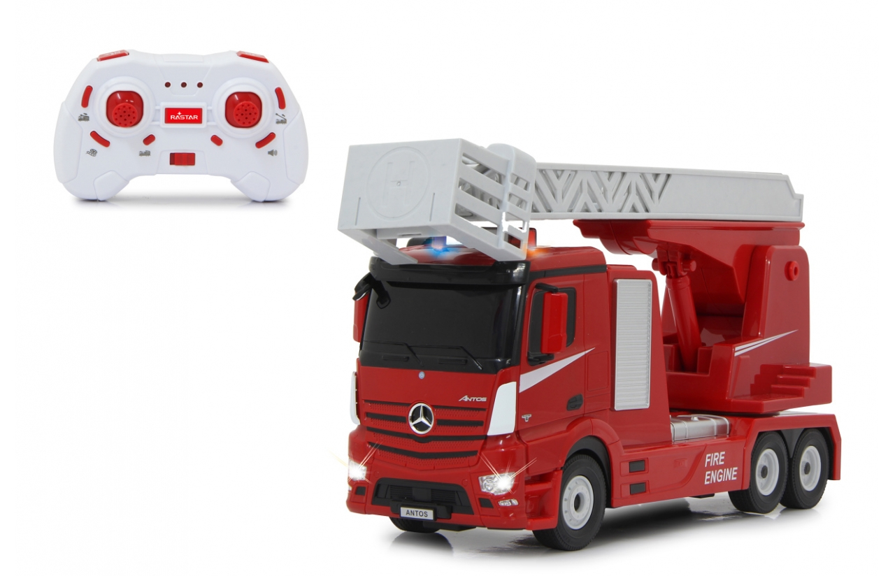 JAMARA Fire Truck turnable Ladder Mercedes-Benz Antos - Feuerwehrwagen - Elektromotor - 1:24 - Betriebsbereit (RTR) - Rot - Weiß - Junge