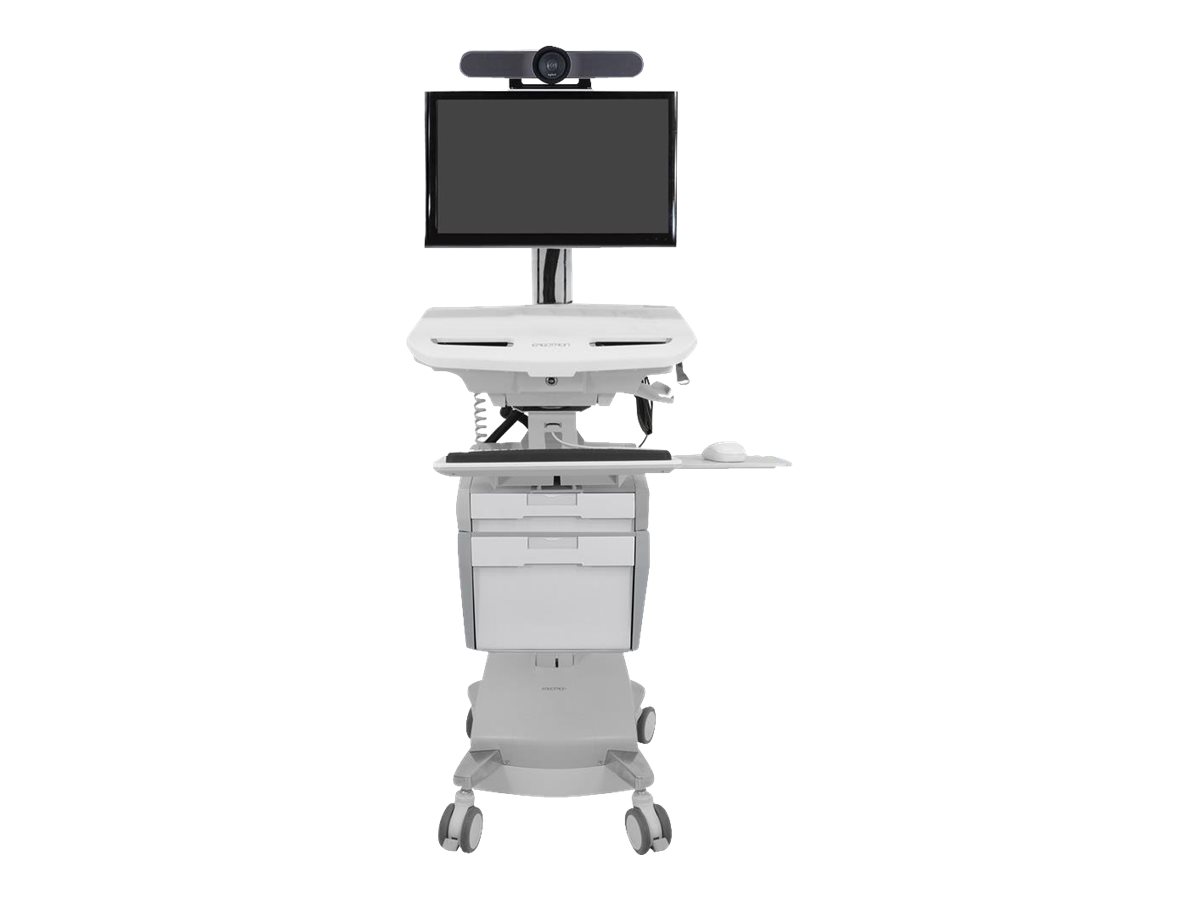 Ergotron Wagen (nur Laden) - offene Architektur - für LCD-Display  PC-Ausrüstung - medizinisch - Kunststoff Aluminium verzinker Stahl - Grau weiß Polished Aluminum - Bildschirmgröße: bis zu 61 cm (bis zu 24 Zoll)