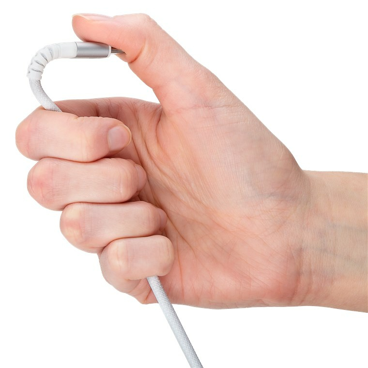 Goobay USB-C -auf-USB-C -Textilkabel mit Metallsteckern 3 m weiß - elegantes und, Ansicht 4