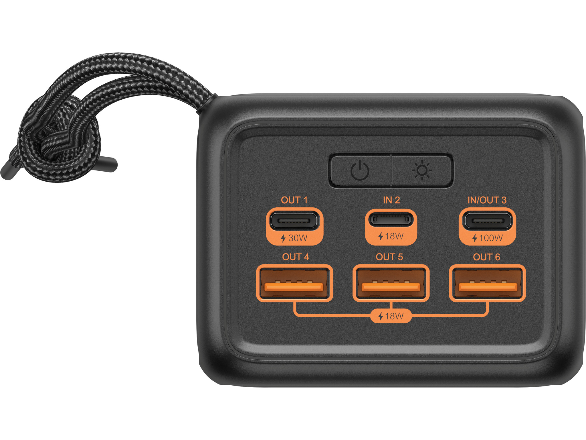 SANDBERG Active - Powerbank - 50000 mAh - 185 Wh - 5 A - 3 Ausgabeanschlussstellen (USB), Ansicht 2
