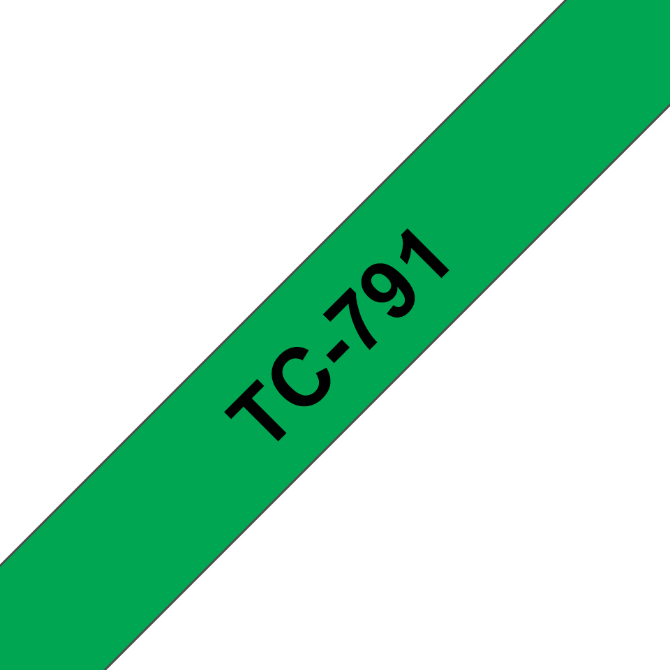 Brother TC791 - 9 mm x Schwarz auf Grün - laminiertes Band, Ansicht 4
