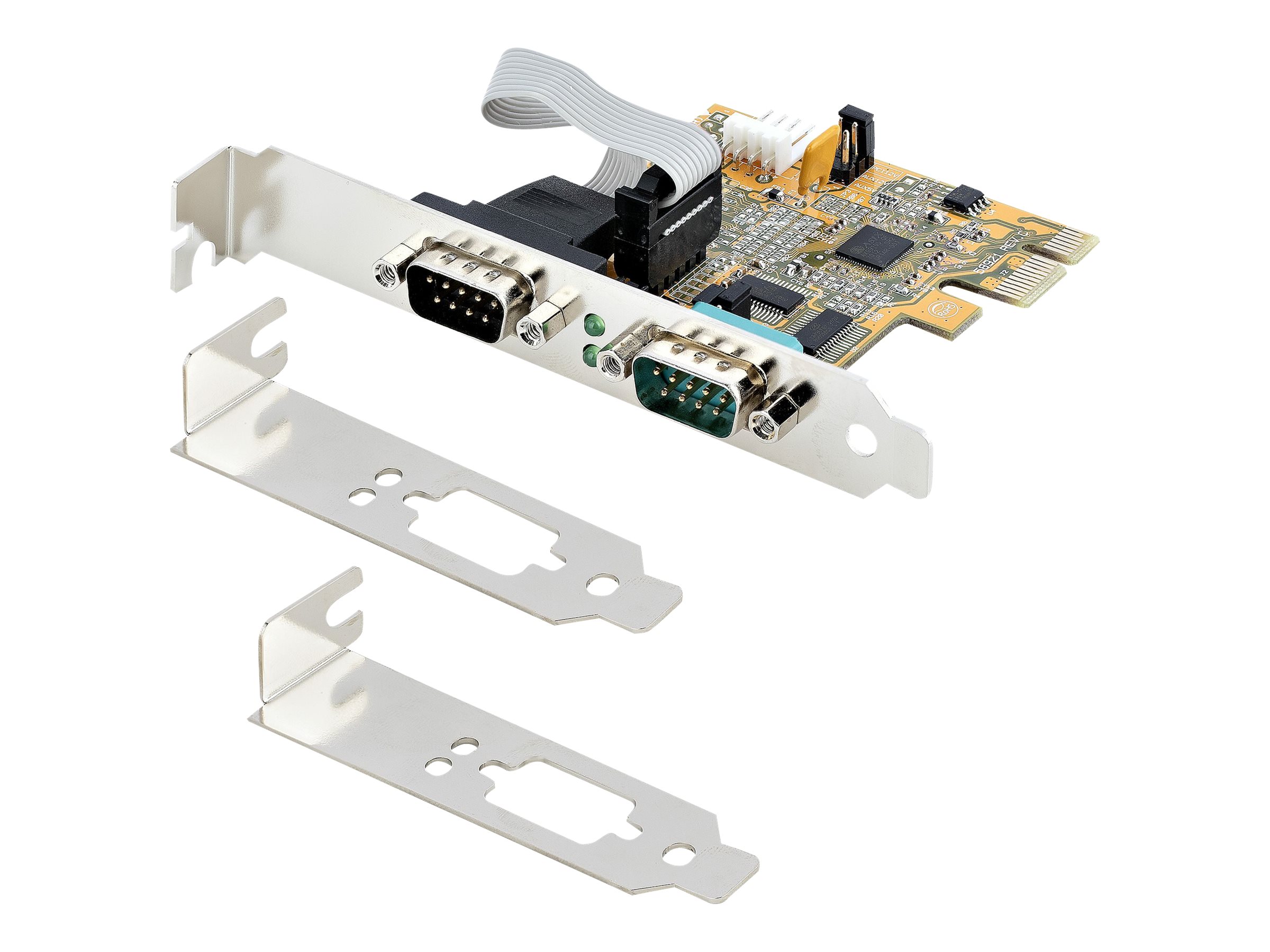 StarTech.com 2-Port PCI Express Serial Card, Dual Port PCIe to RS232 (DB9) Serial Interface Card, 16C1050 UART, Standard or Low Profile Brackets, COM Retention, For Windows & Linux - PCIe to Dual DB9 Card (21050-PC-SERIAL-CARD) - Serieller Adapter - ...
