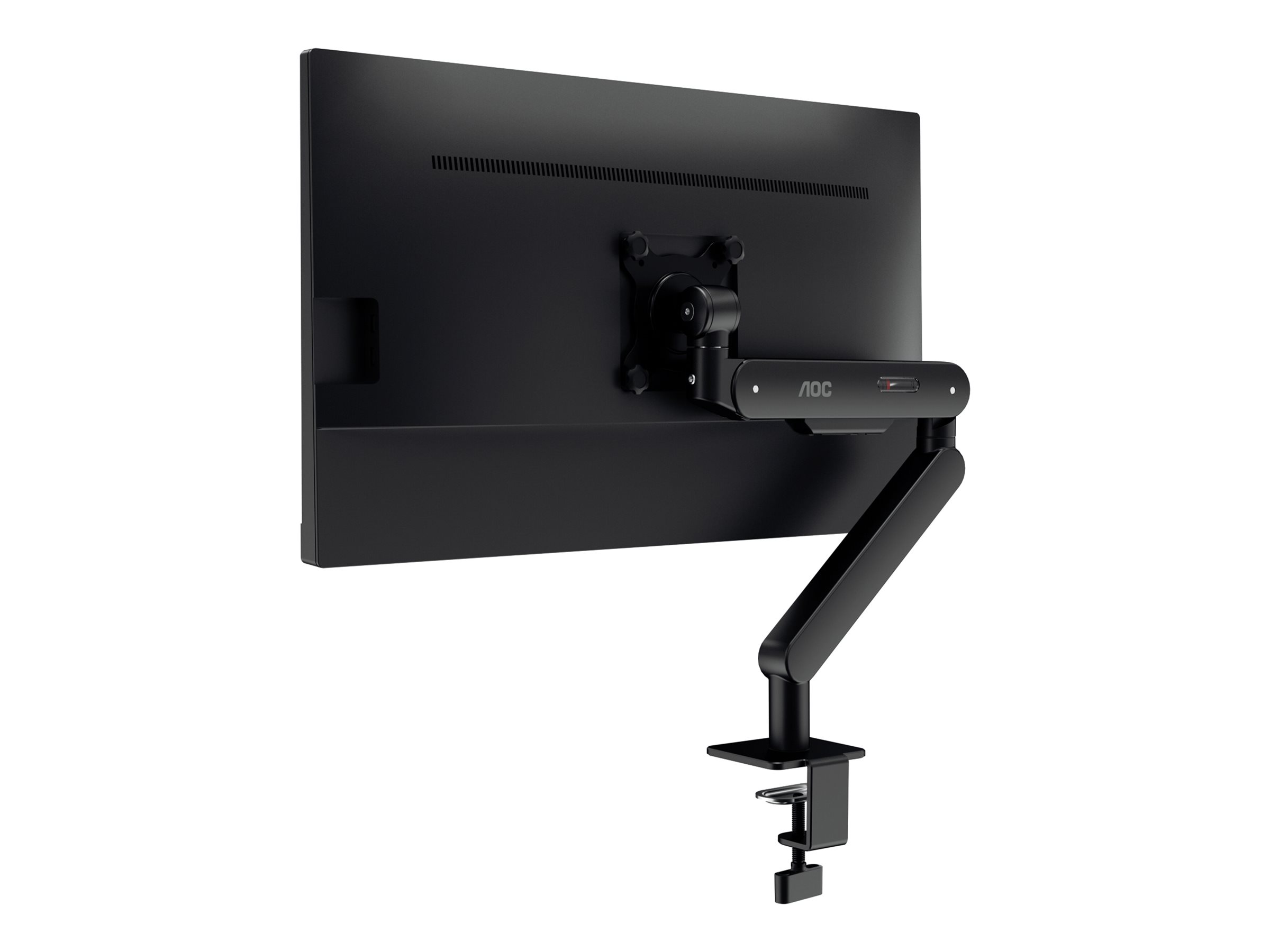 AOC AM400B - Befestigungskit (Monitorarm, Klemmmontagesockel, Tischplattenbohrung, Gasfeder) - einstellbarer Arm - für Flachbildschirm - Aluminiumlegierung - Schwarz - Bildschirmgröße: 43.18-86.36 cm (17"-34")
