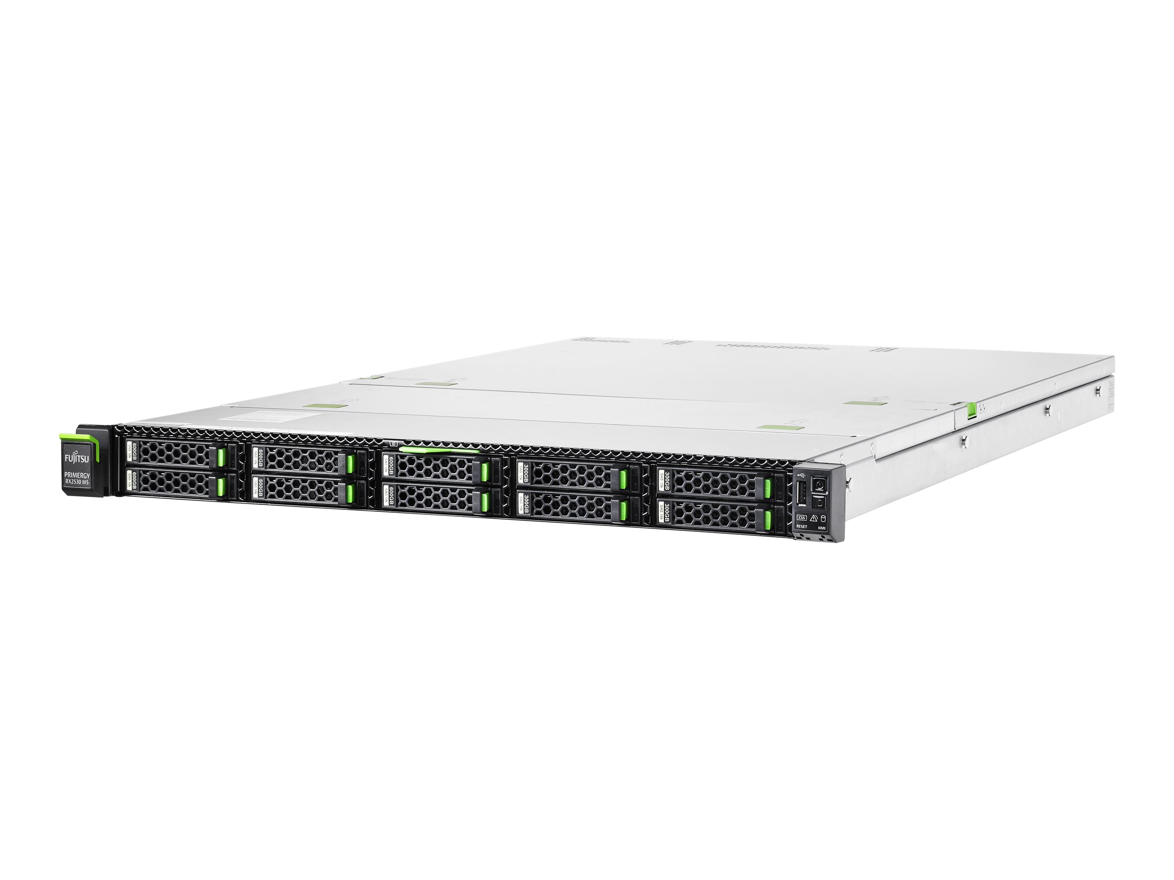 Fujitsu PRIMERGY RX2530 M5 - Server - Rack-Montage - 1U - zweiweg - 1 x Xeon Silver 4208 / 2.1 GHz - RAM 16 GB - SATA - Hot-Swap 6.4 cm (2.5")