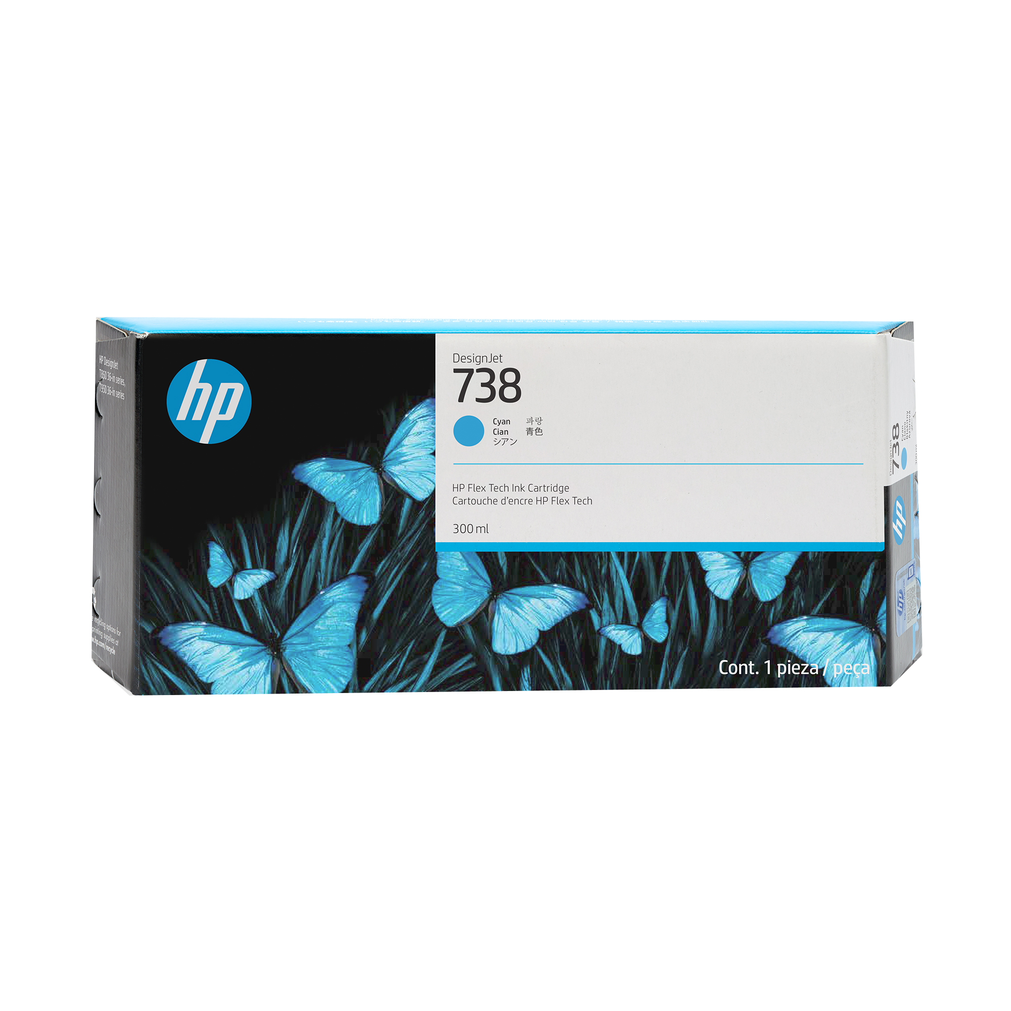 HP 738 - 300 ml - Cyan - original - DesignJet, Ansicht 2