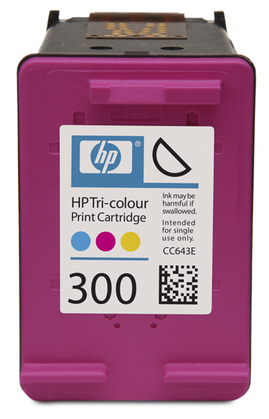 HP 300 Tri-colour Ink Cartridge, Cyan, Magenta, Gelb, Tinte auf Pigmentbasis