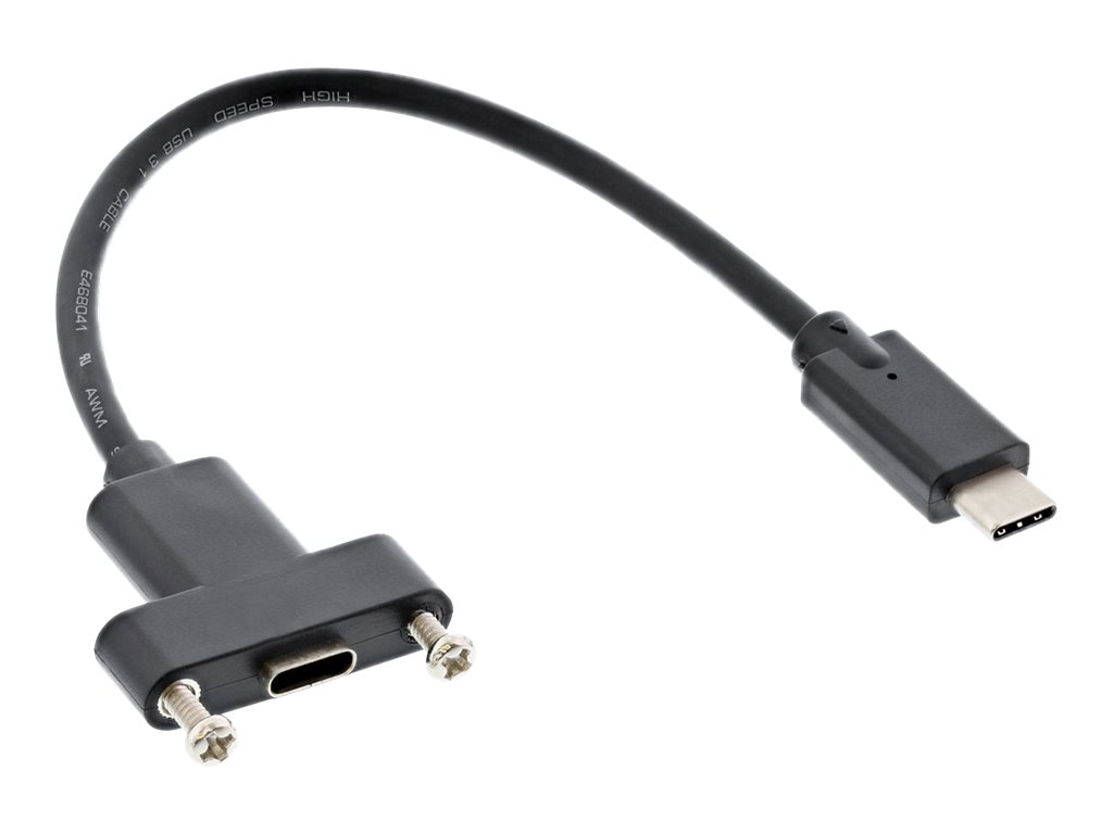 InLine USB 3.2 Gen.2 Adapterkabel - Stecker C auf Einbaubuchse C - 020m