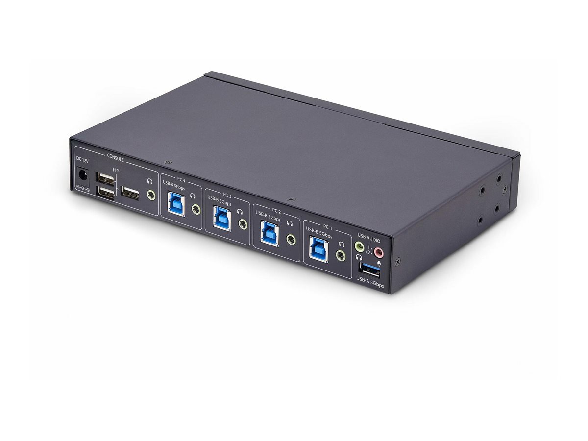 StarTech.com 4-Port KM Switch with Mouse Roaming, USB Switch for Keyboard/Mouse, 3.5mm and USB Audio, Peripheral Sharing, Ansicht 5