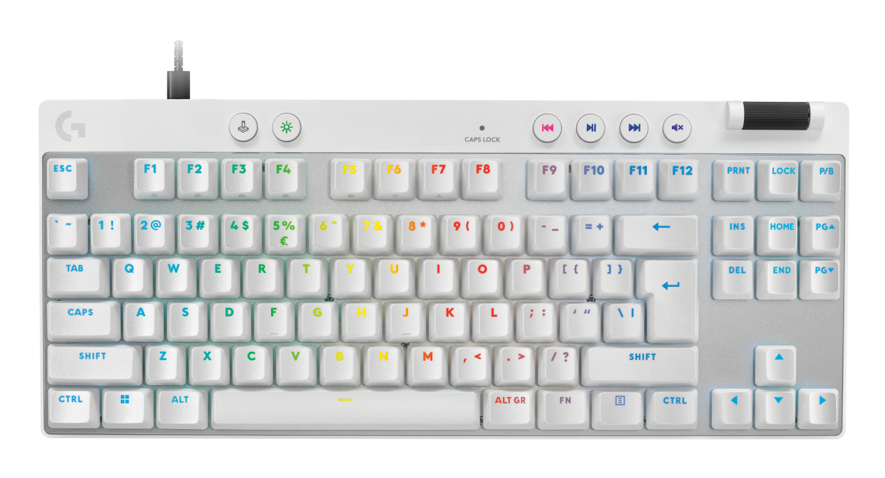 Logitech G PRO X RAPID - Tastatur - TKL - Hintergrundbeleuchtung - TL: US, QWERTY - Weiß, Ansicht 3