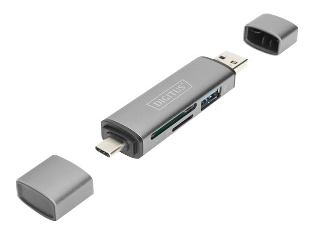 DIGITUS Dualer Kartenlesegerät Hub USB-C / USB 3.0, OTG