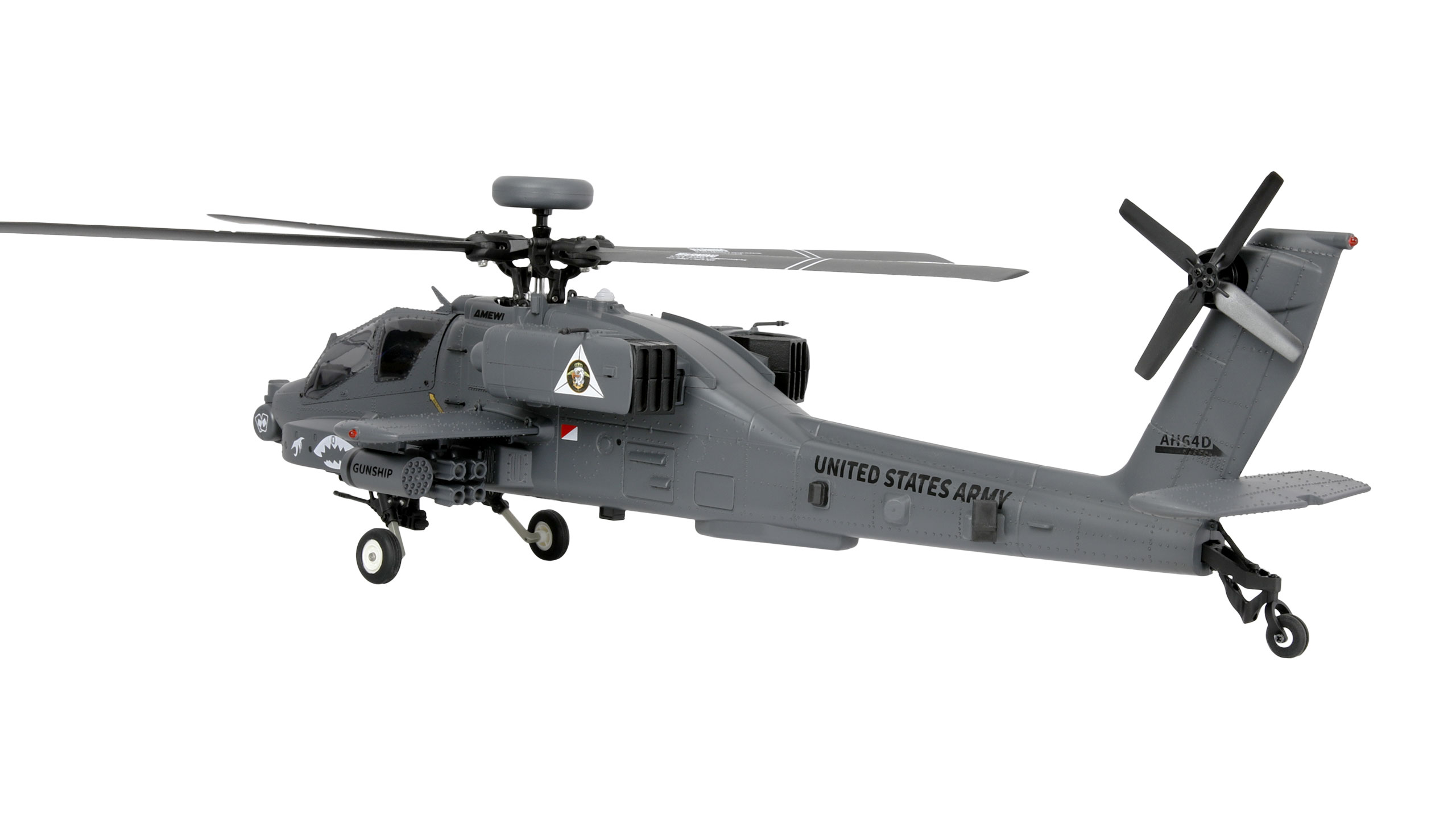 Amewi Apache AH-64D CP Helikopter 6G/3D RTF grau, Ansicht 3