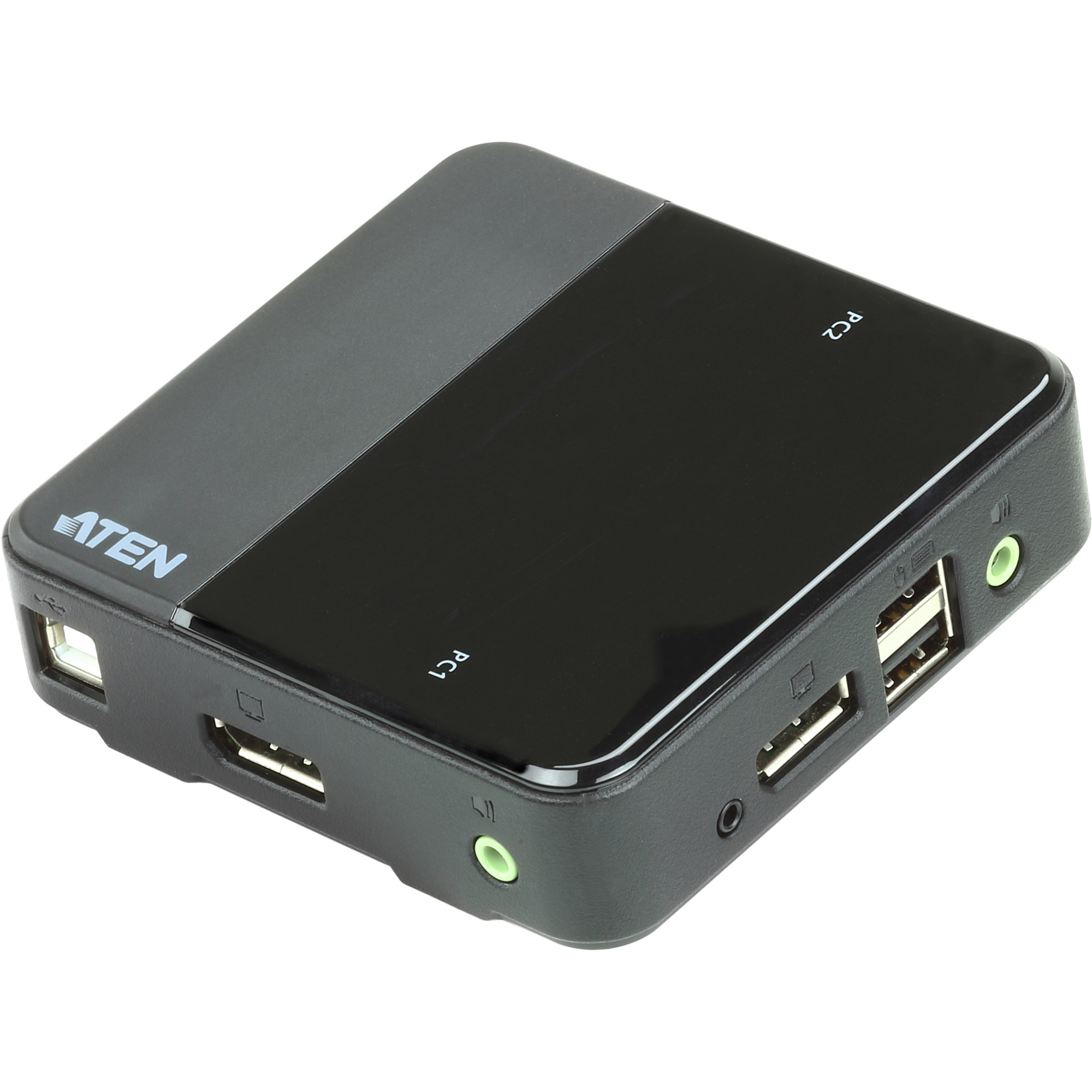 ATEN 2-Port USB DisplayPort/Audio KVM Switch (4K unterstützt und Kabel enthalten) - 4096 x 2160 Pixel - 4K Ultra HD - 2,18 W - Schwarz