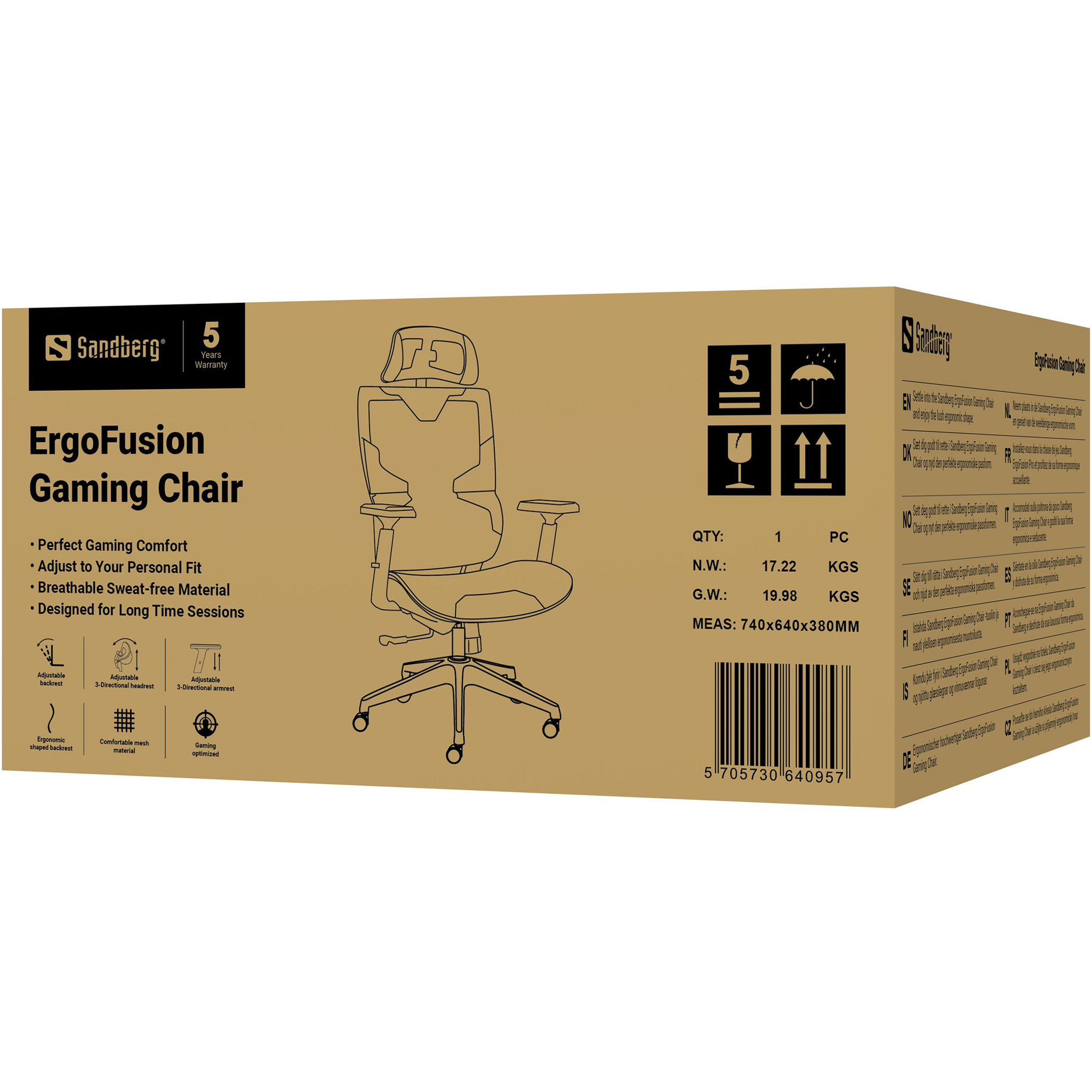 SANDBERG ErgoFusion - Gaming-Sessel - ergonomisch, Ansicht 2