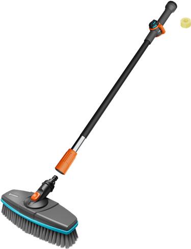 Gardena Cleansystem Wasch-Set Stiel hard Blau Grau