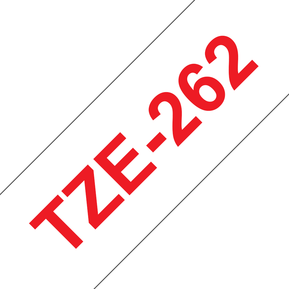 Brother TZe-262 - Rot auf Weiß - Rolle (3,6 cm x 8 m) 1 Kassette(n) laminiertes Band, Ansicht 2