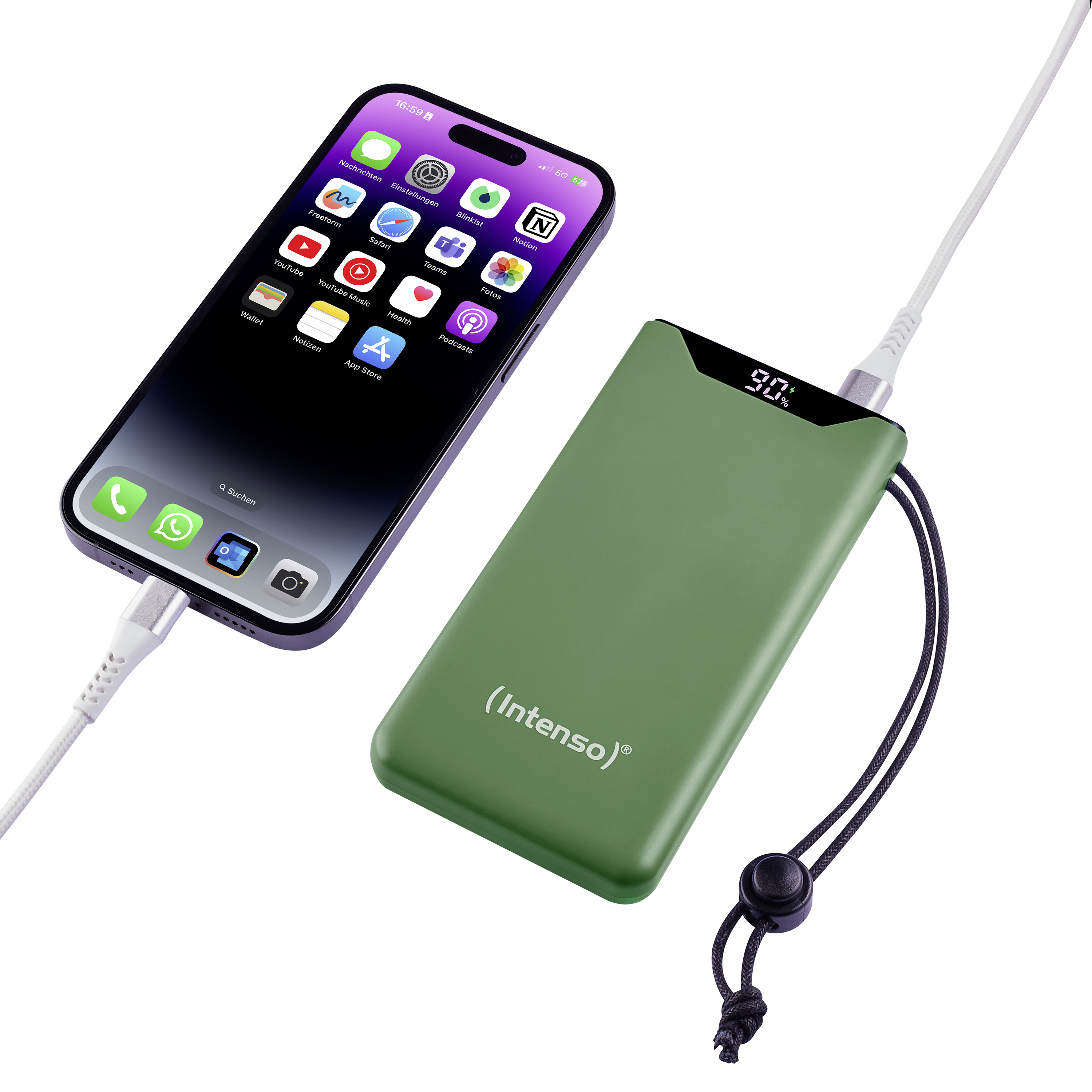 Intenso Powerbank F10000 Green gruen 10.000 mAh PD 3.0 Quick Charge 3.0, Ansicht 4