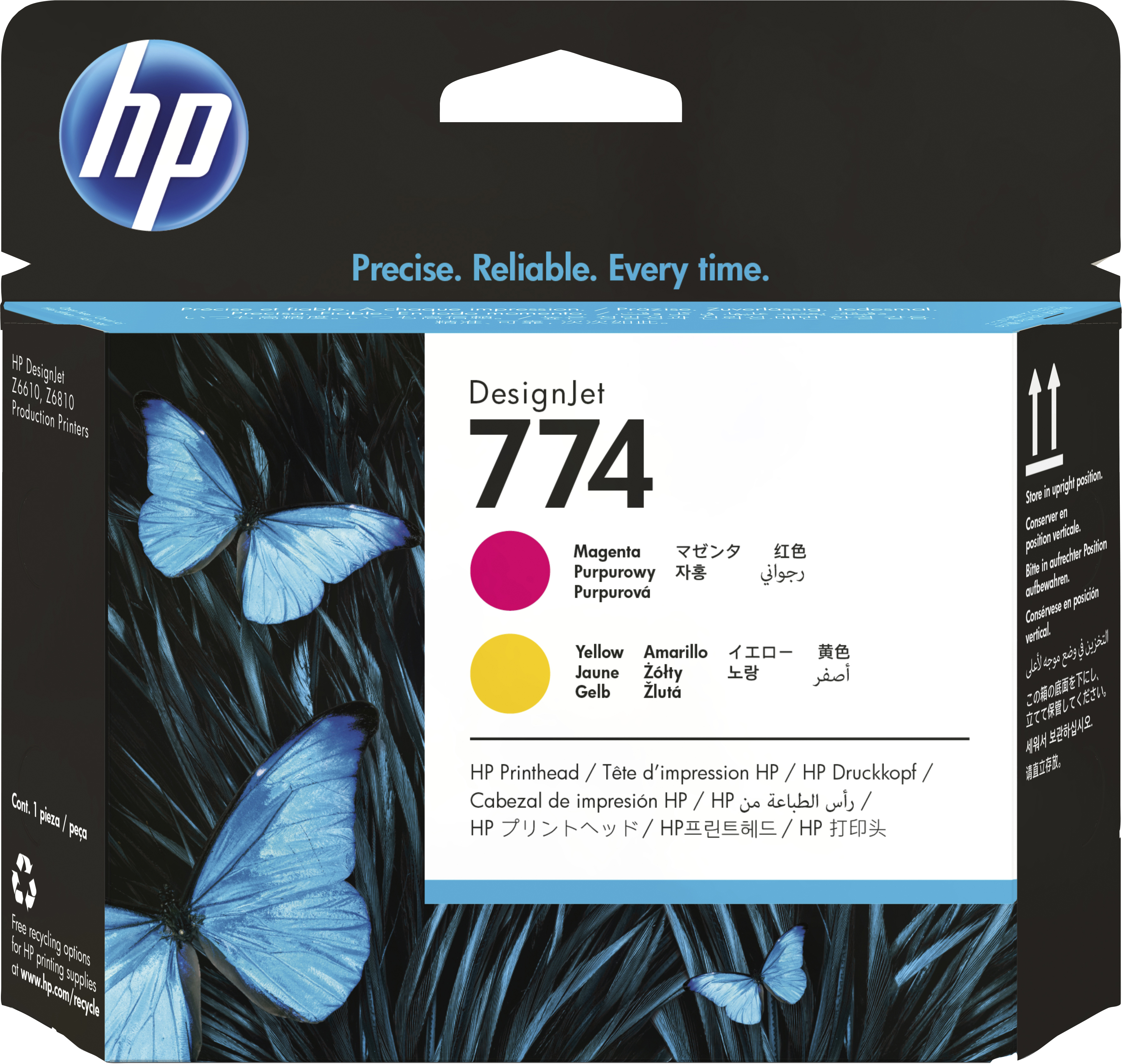 HP 774 Magenta/Gelb DesignJet Druckkopf, Magenta, Gelb, Tinte auf Pigmentbasis, 1 Stück(e), Multipack