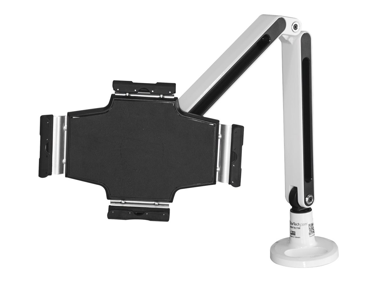 StarTech.com Schreibtisch Tablet Halter - Schwenkbarer Arm - Für iPad und Android - Weiß - Tablethalter - Tablet Halterung - Befestigungskit - einstellbarer Arm - für Tablett - Kunststoff, Stahl - weiß - Bildschirmgröße: 22.9-27.9 cm (9"-11")