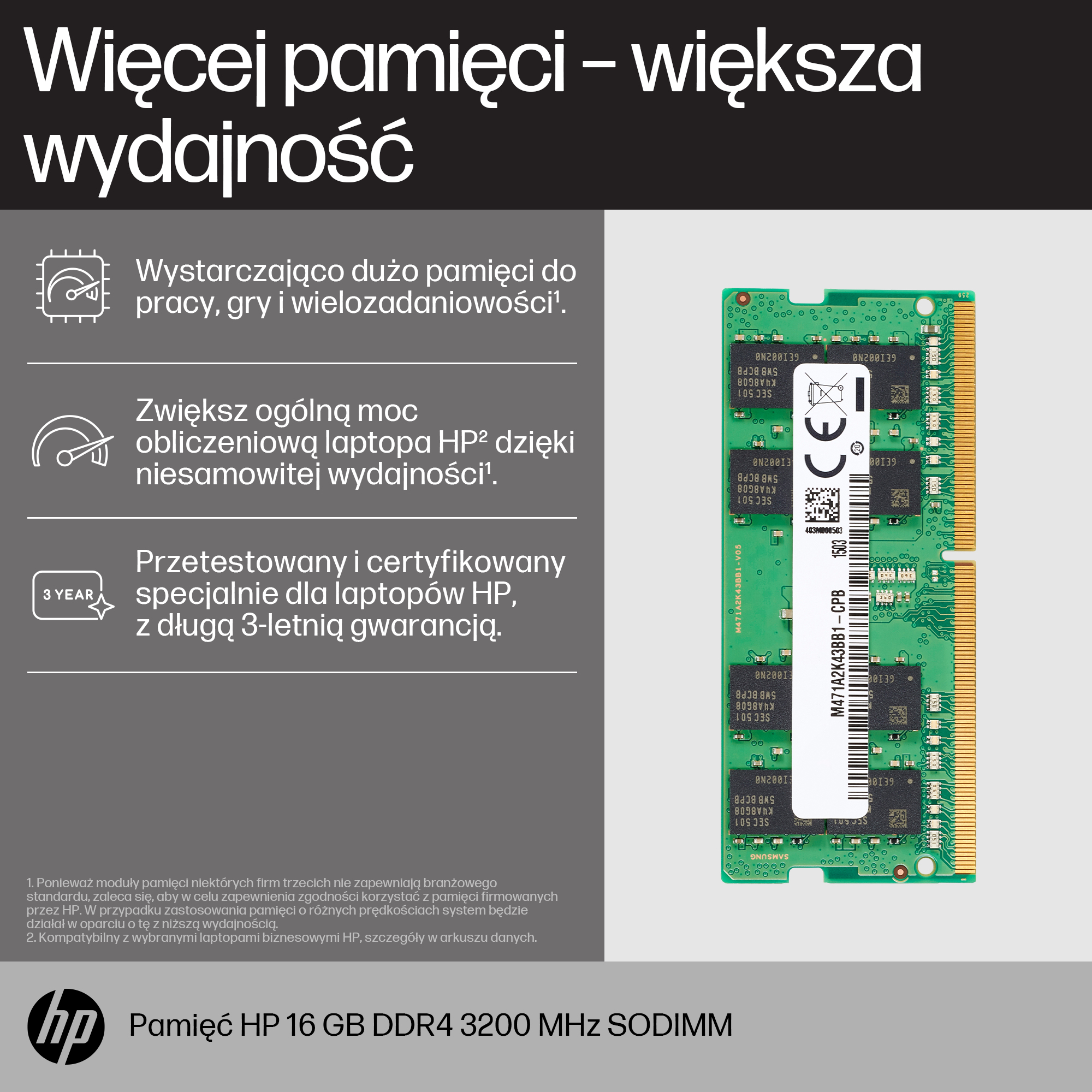 HP  DDR4 - Modul - 16 GB: 1 x 16 GB - SO DIMM 260-PIN, Ansicht 4