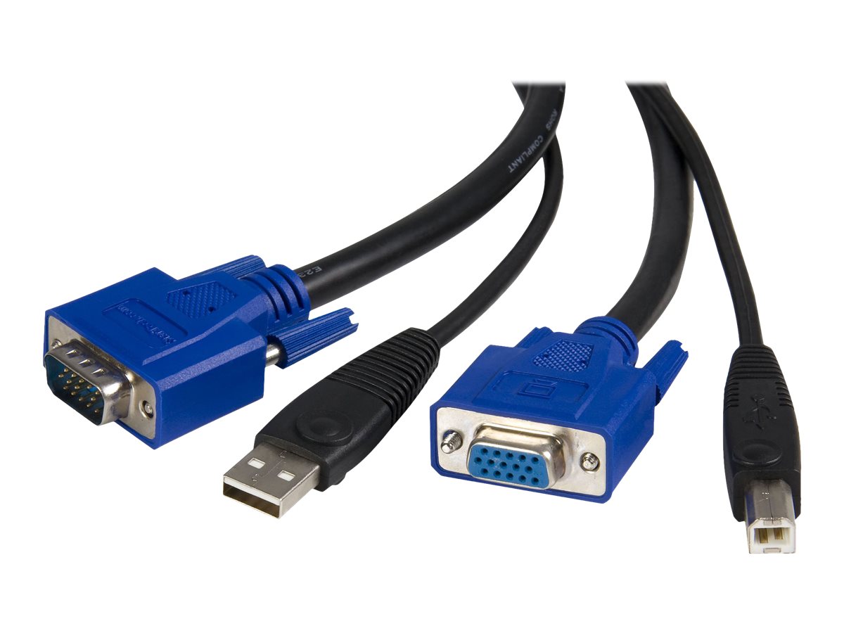 StarTech.com KVM Kabel USB VGA für KVM Switch 1,8m - Kabelsatz für KVM Umschalter 2x USB A/B Stecker 2x VGA Stecker- Octopuskabel - Tastatur- / Video- / Maus- / USB-Kabel - HD-15 (VGA), USB Typ B (M) zu USB, HD-15 (VGA) - 1.8 m - für P/N: RKCOND17...