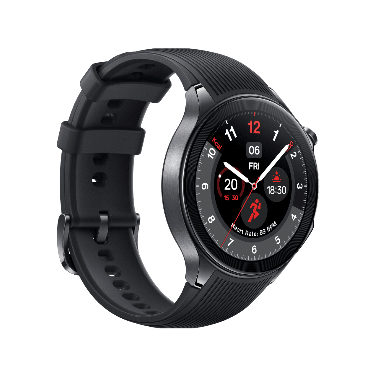 OnePlus Watch 2 - 46 mm - intelligente Uhr mit Riemen - Flouroelastomer - Handgelenkgröße: 140-210 mm - Anzeige 3.63 cm, Ansicht 3