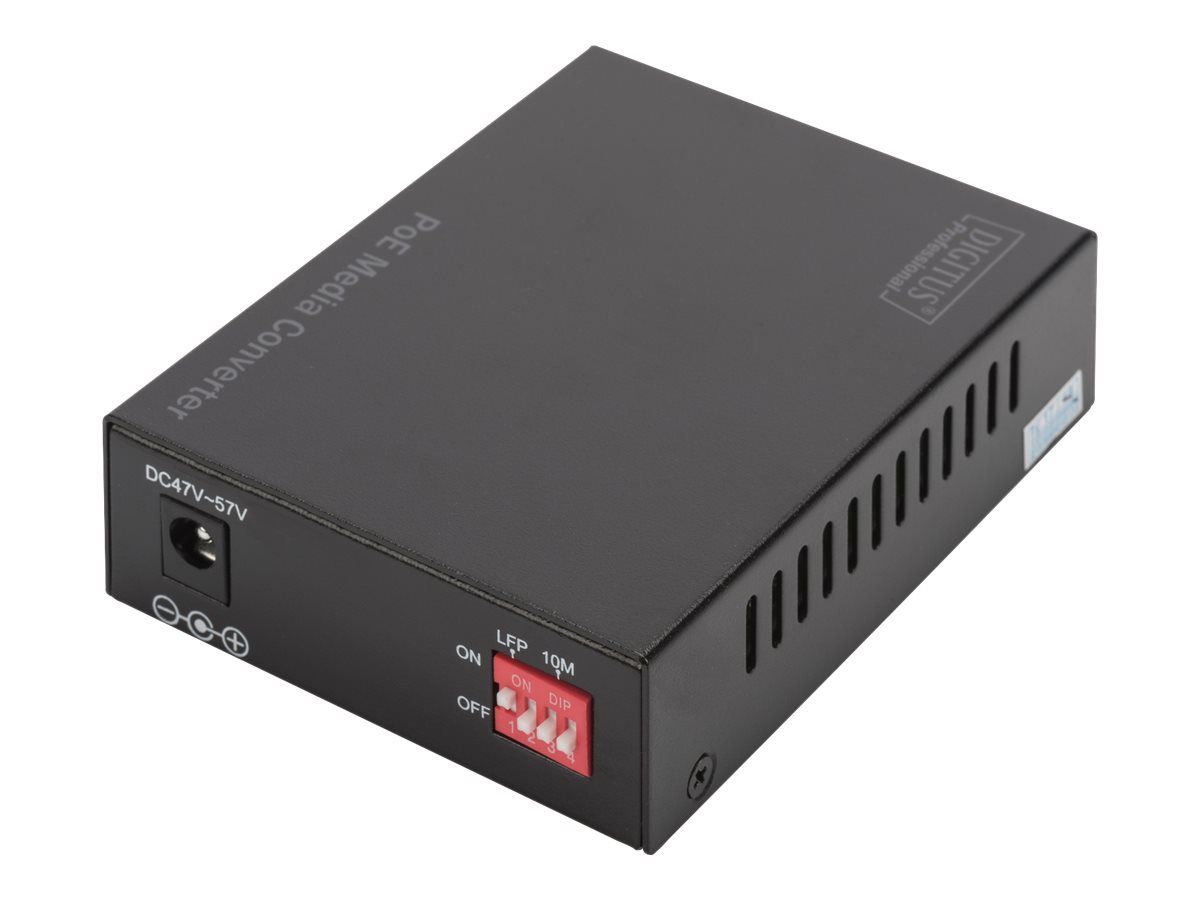 DIGITUS Professional DN-82140 - Medienkonverter - GigE - 10Base-T, 100Base-TX, 1000Base-T, 1000Base-X - RJ-45 / SFP (mini-GBIC) - bis zu 80 km