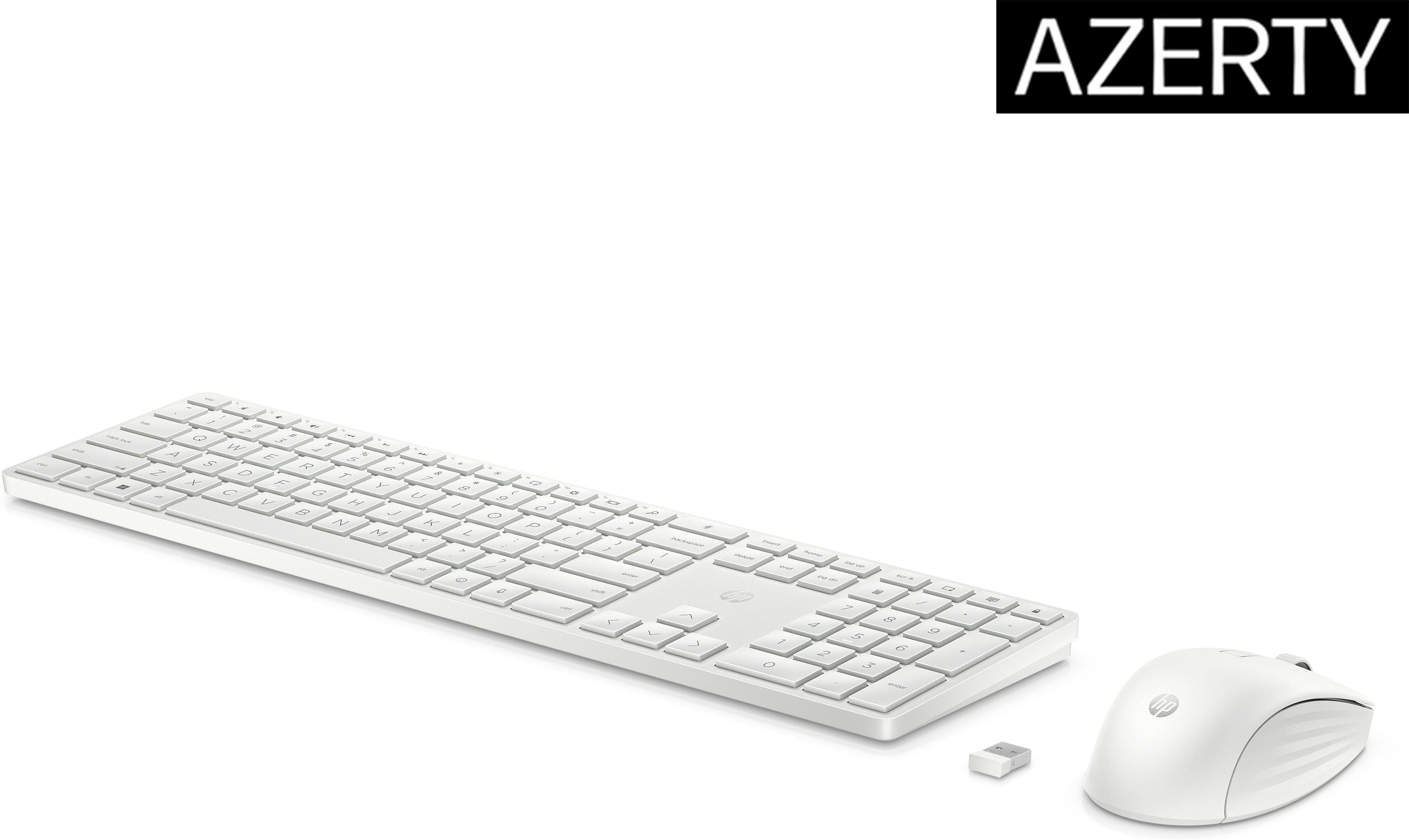 HP 650 Wireless-Tastatur und -Maus - Volle Größe (100%) - Kabellos - RF Wireless - Membran Key Switch - Weiß, Ansicht 2