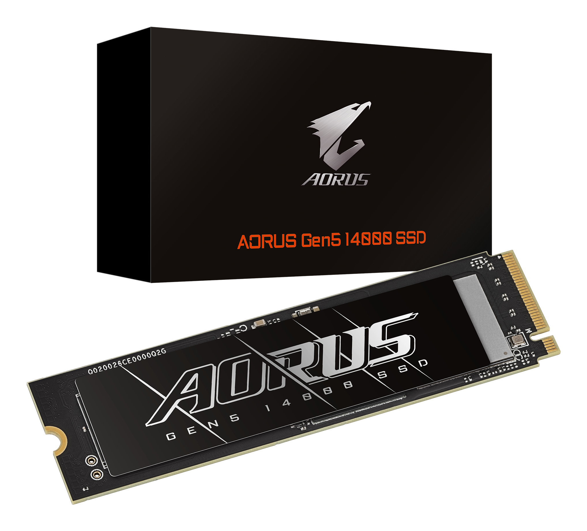 Gigabyte SSD GBT AORUS Gen5 14.000 M.2 4TB PCIe Gen5x4 2280, Ansicht 2