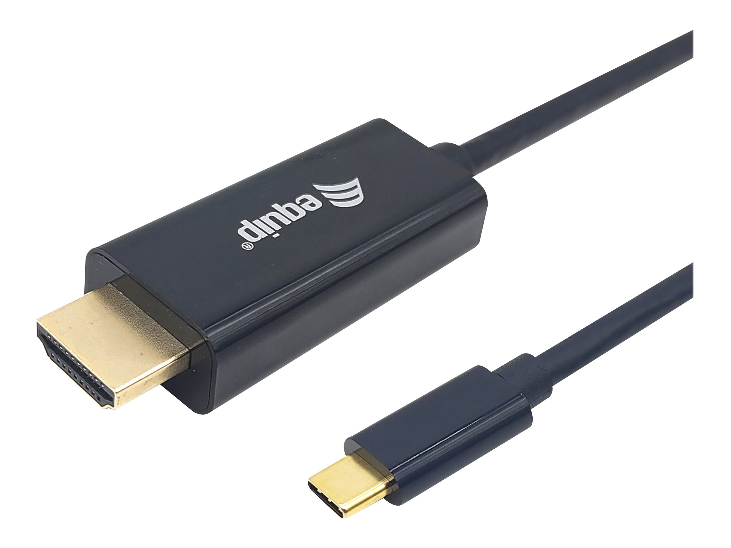 Equip Adapterkabel - 24 pin USB-C männlich zu HDMI männlich - 3 m - Schwarz - unterstützt 4K 30 Hz (3840 x 2160)