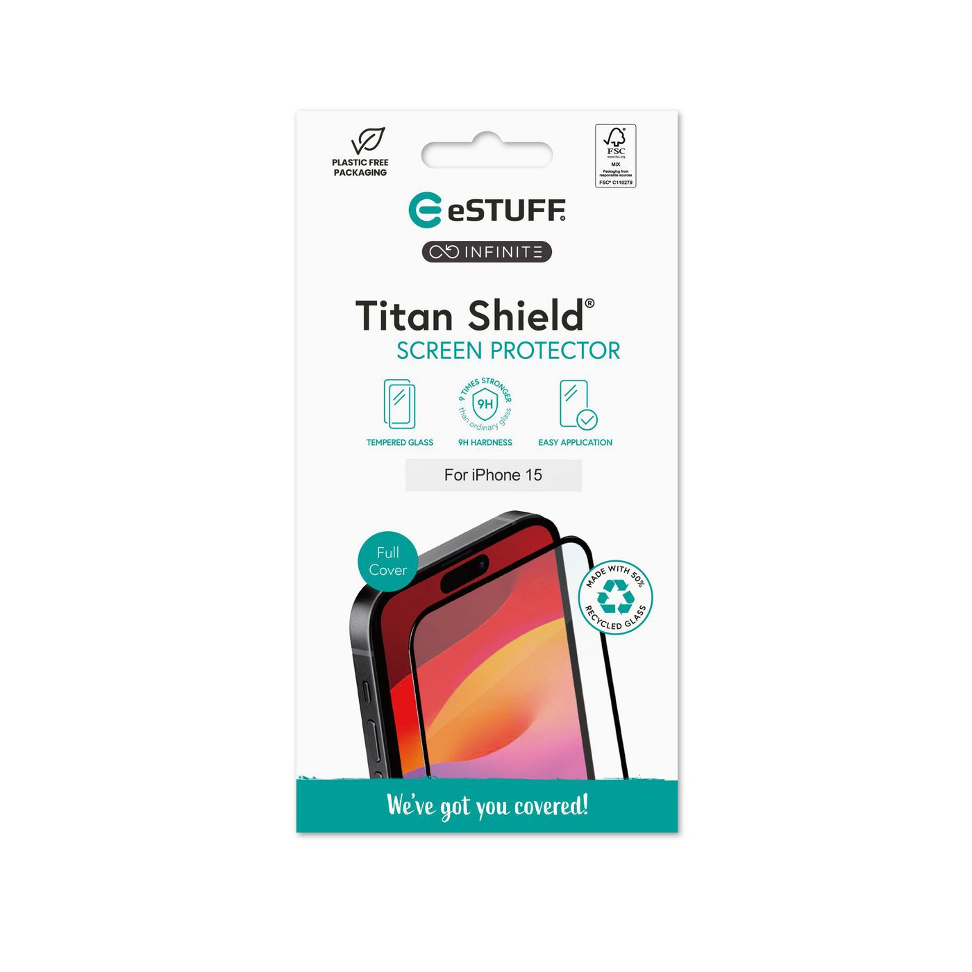 eSTUFF ES501401 - Apple - iPhone 15 - Kratzresistent - Schwarz - Transparent - 1 Stück(e), Ansicht 3