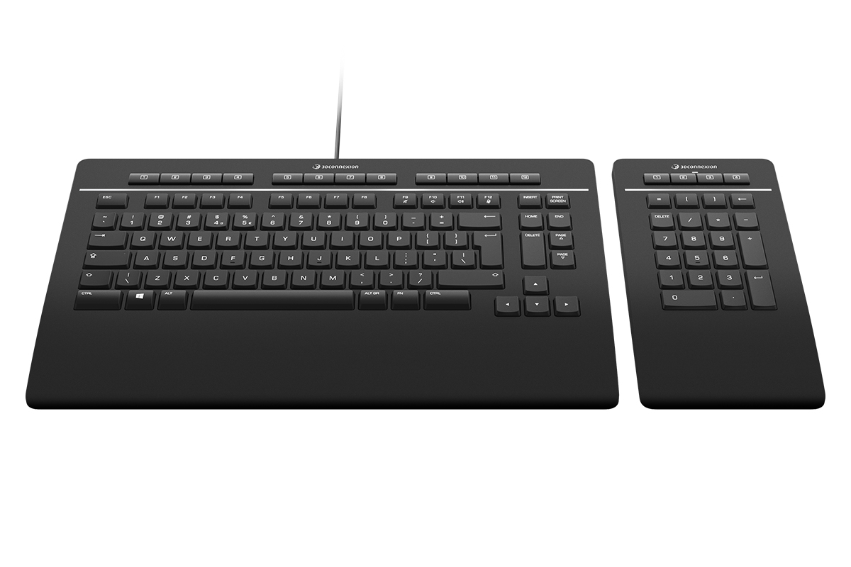 3Dconnexion Pro - Tastatur und Nummernfeld - USB - Schweiz, QWERTZ, Ansicht 3