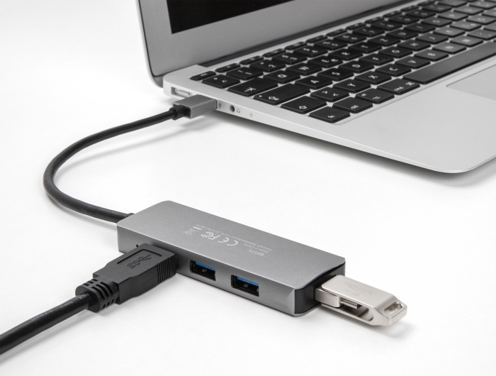 Delock 4 Port USB 3.2 Gen 1 Hub mit Typ-A Anschluss– Buchsen, Ansicht 2