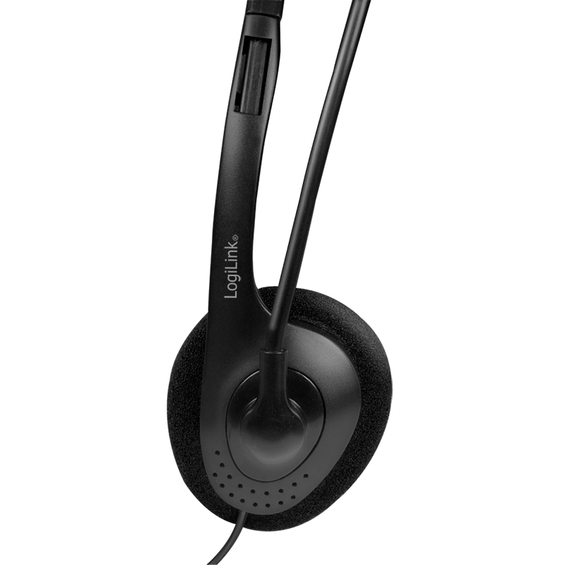 LogiLink Stereo Headset mit Mikrofon schwarz Anschluss 3.5 mm Klinkenstecker integrierter - Headset, Ansicht 4