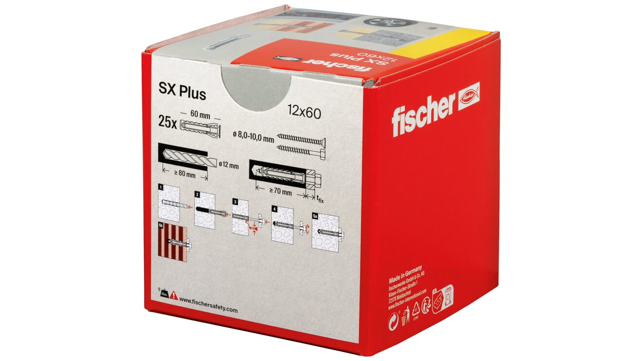 fischer 568012 - Spreizdübel - Autoklaven-Porenbeton - Mauerziegel - Beton... - Nylon - 1,2 cm - 60 mm - 1,2 cm, Ansicht 3