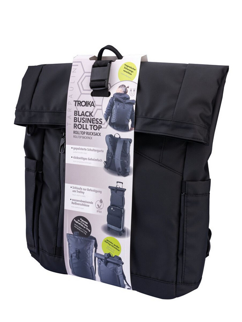 Troika Roll Top Rucksack TROIKA BLACK ROLL TOP (BBL51/BK), Ansicht 2