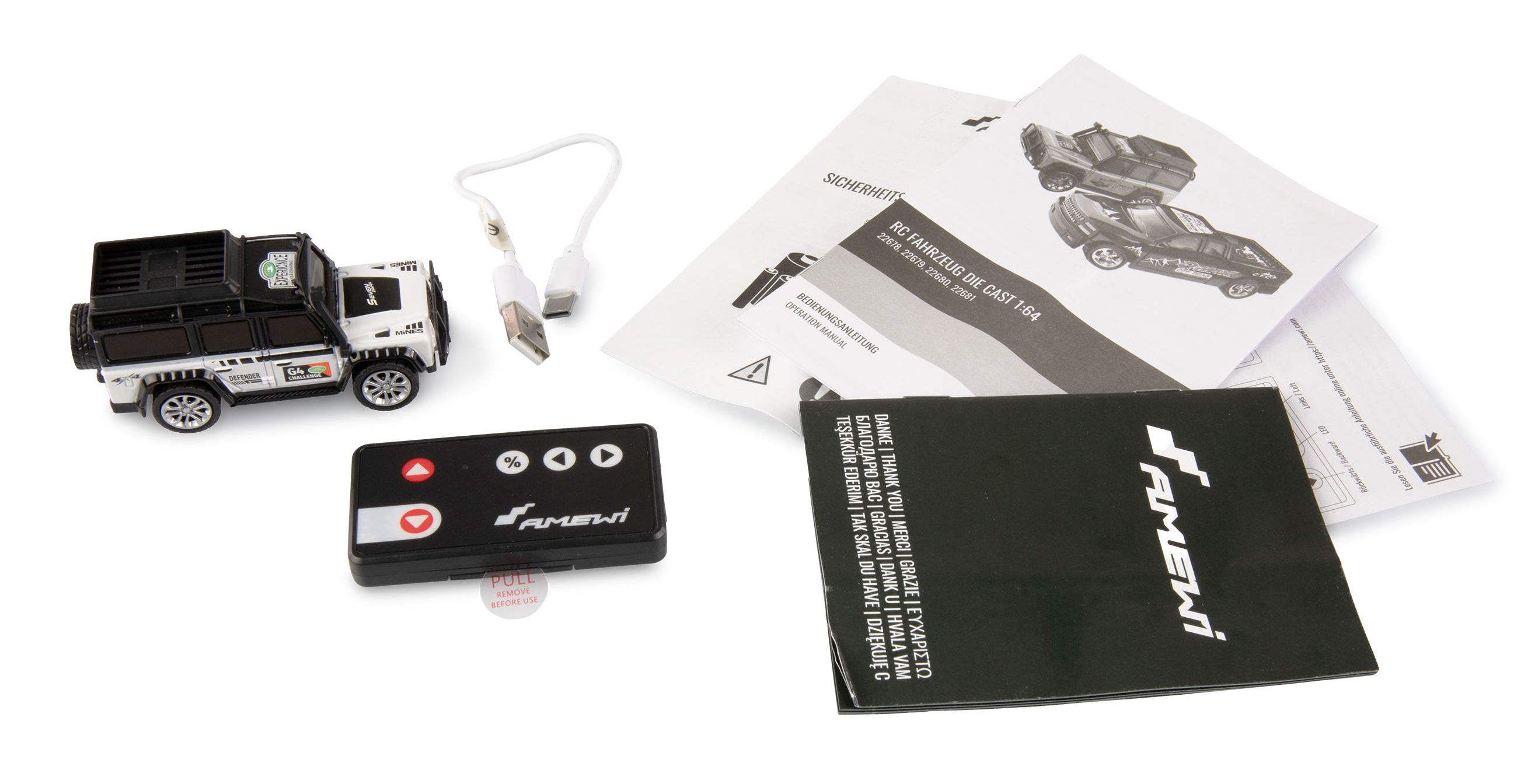 Amewi RC Geländewagen Die Cast 1 64 RTR weiß, Ansicht 2