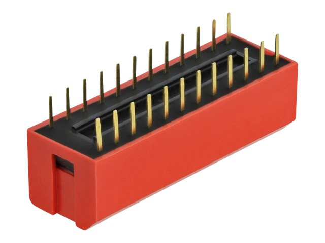 Delock DIP flip switch piano 12-digit 2.54 mm pitch THT vertical - DIP-Schalter - Rot (Packung mit 5)