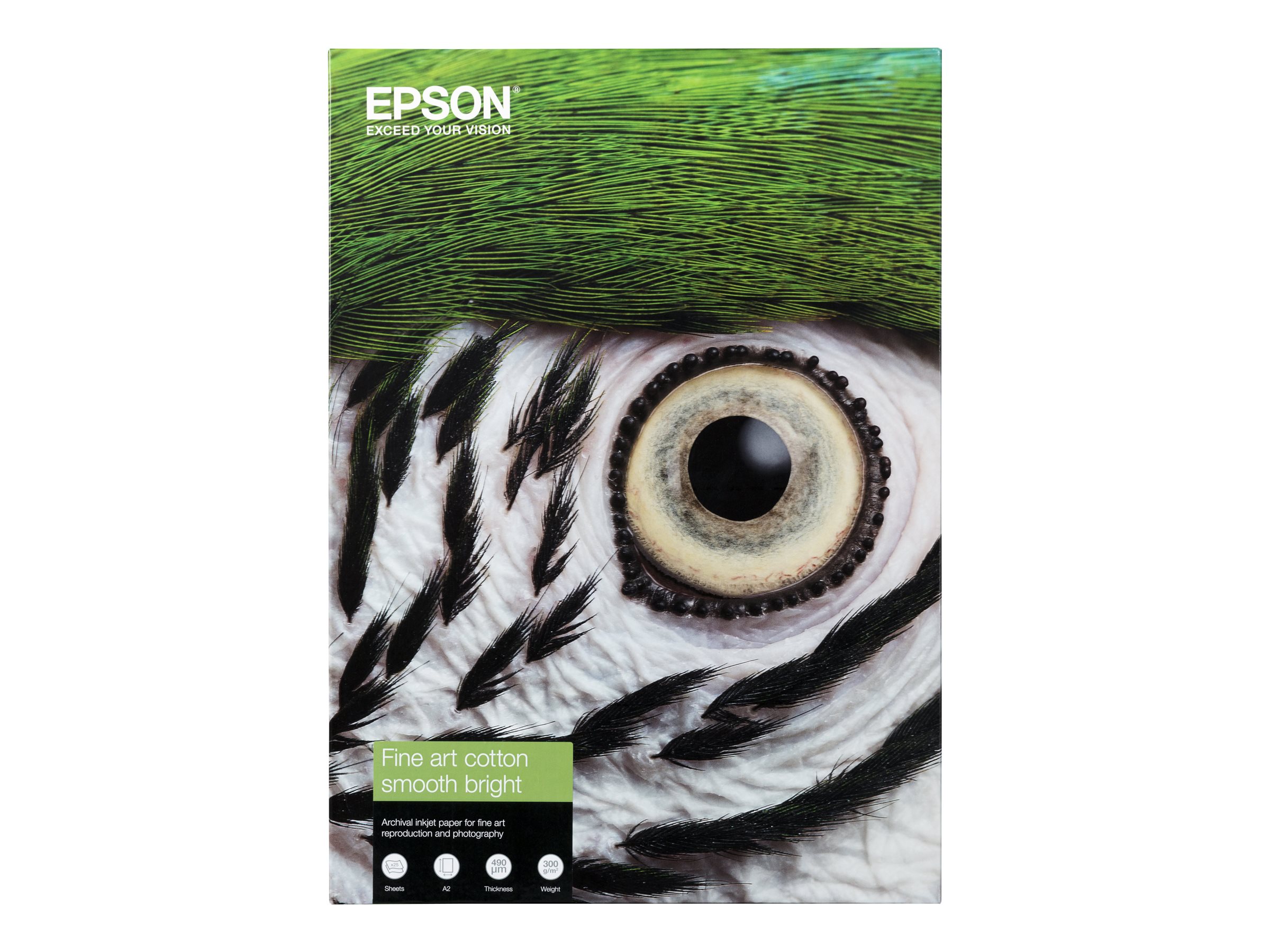 Epson Fine Art - Baumwolle - seidig - 490 Mikron - hell - A3 Plus (329 x 483 mm) - 300 g/m² - 25 Blatt Faserpapier - für SureColor SC-P20000, P600, P6000, P700, P7000, P800, P8000, P900, P9000