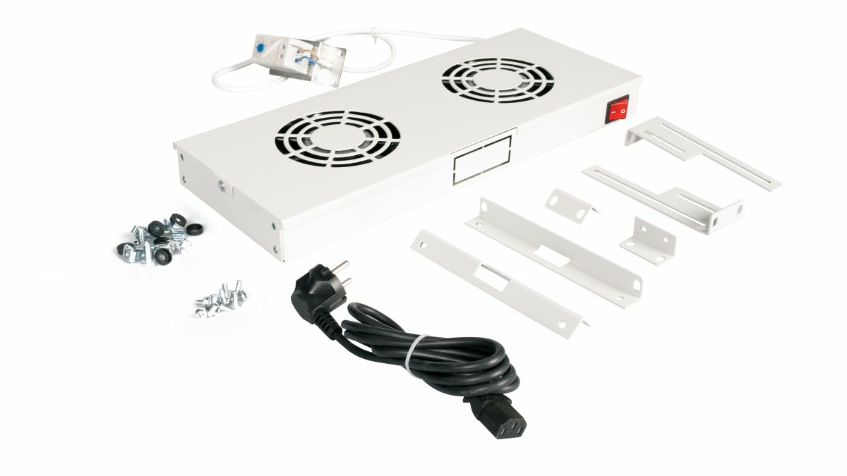 Equip Lüftermodul 19 für Serverschränke 2xLüfter RAL7035 - Zubehör Stromversorgung - 0,12 m, Ansicht 4