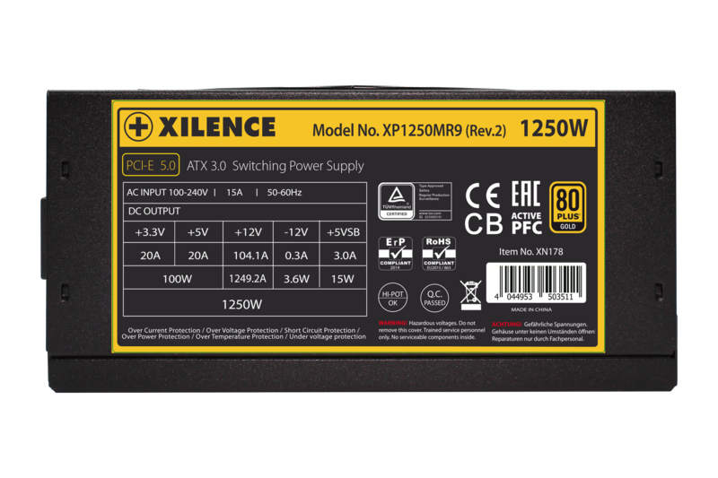 Xilence Netzteil 1250W Performance x 80+ Gold Modular ATX3.0 - PC-/Server Netzteil - ATX, Ansicht 3