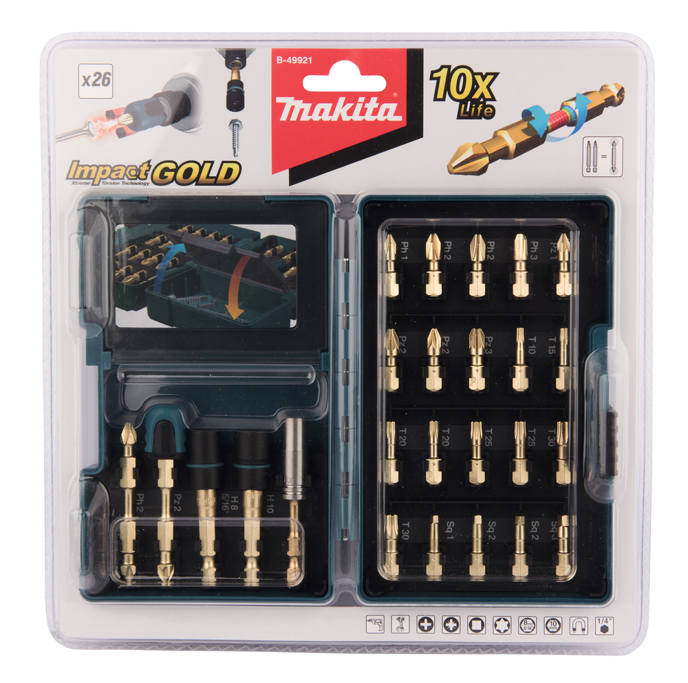 Makita Impact Gold - Schraubenziehersatz - torx, phillips, pozidriv, square, Ansicht 2