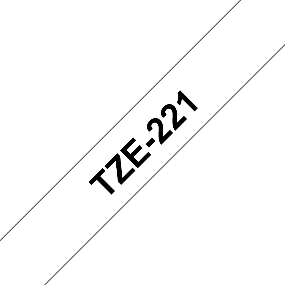 Brother TZe-221 - Standard-Klebstoff - Schwarz auf Weiß - Rolle (0,9 cm x 8 m), Ansicht 2