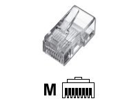 DIGITUS Modularstecker für Rundkabel, Pass through Stecker