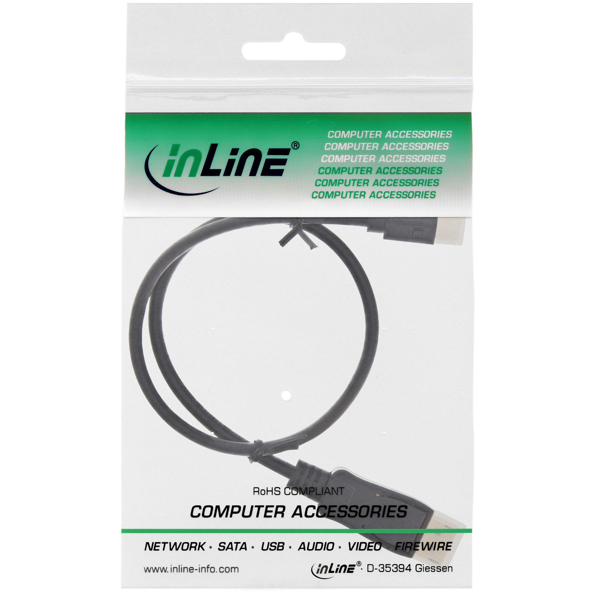 InLine Mini DisplayPort zu DisplayPort Kabel - schwarz - 2m, Ansicht 4