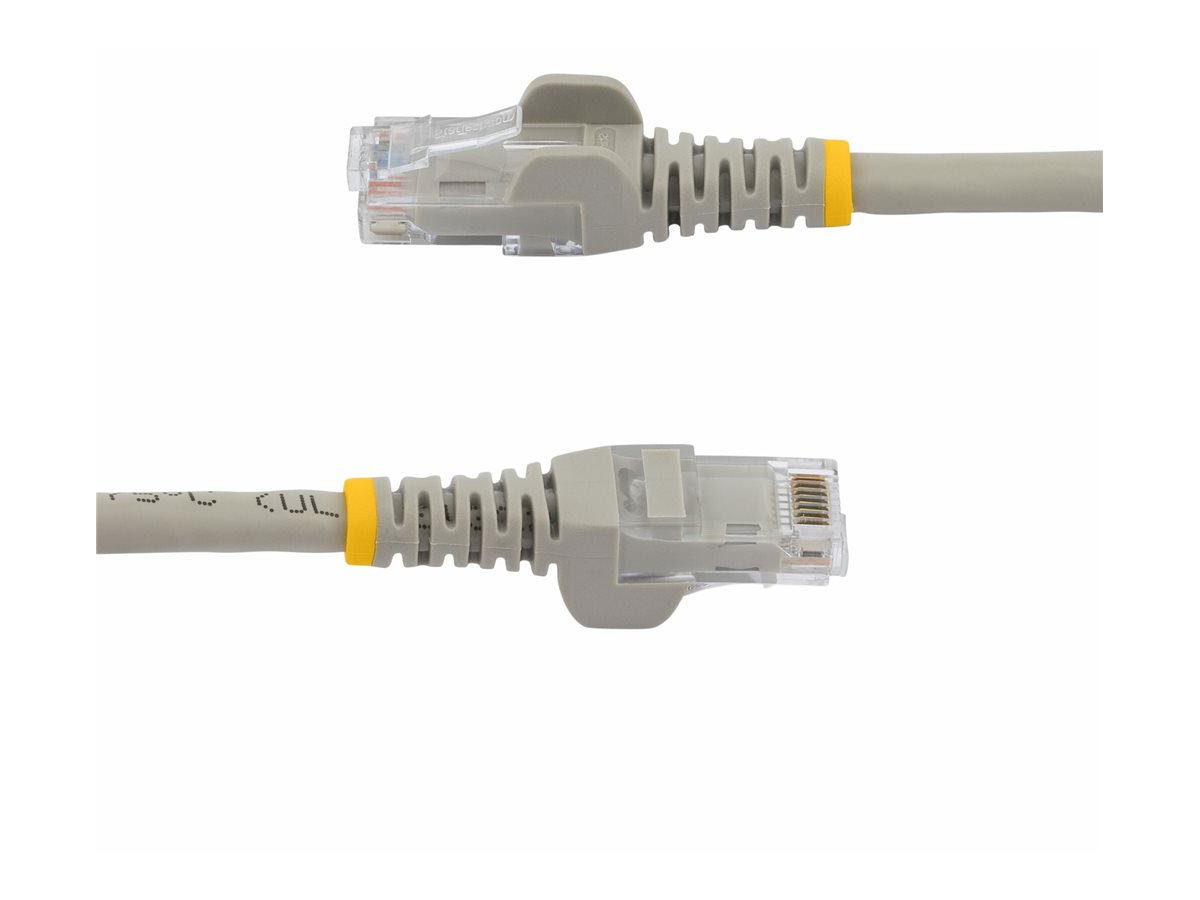 StarTech.com 15m CAT6 Ethernet Cable, 10 Gigabit Snagless RJ45 650MHz 100W PoE Patch Cord, CAT 6 10GbE UTP Network Cable w/Strain Relief, Grey, Wiring is UL Certified/TIA - Category 6 - 24AWG (N6PATC15MGR)