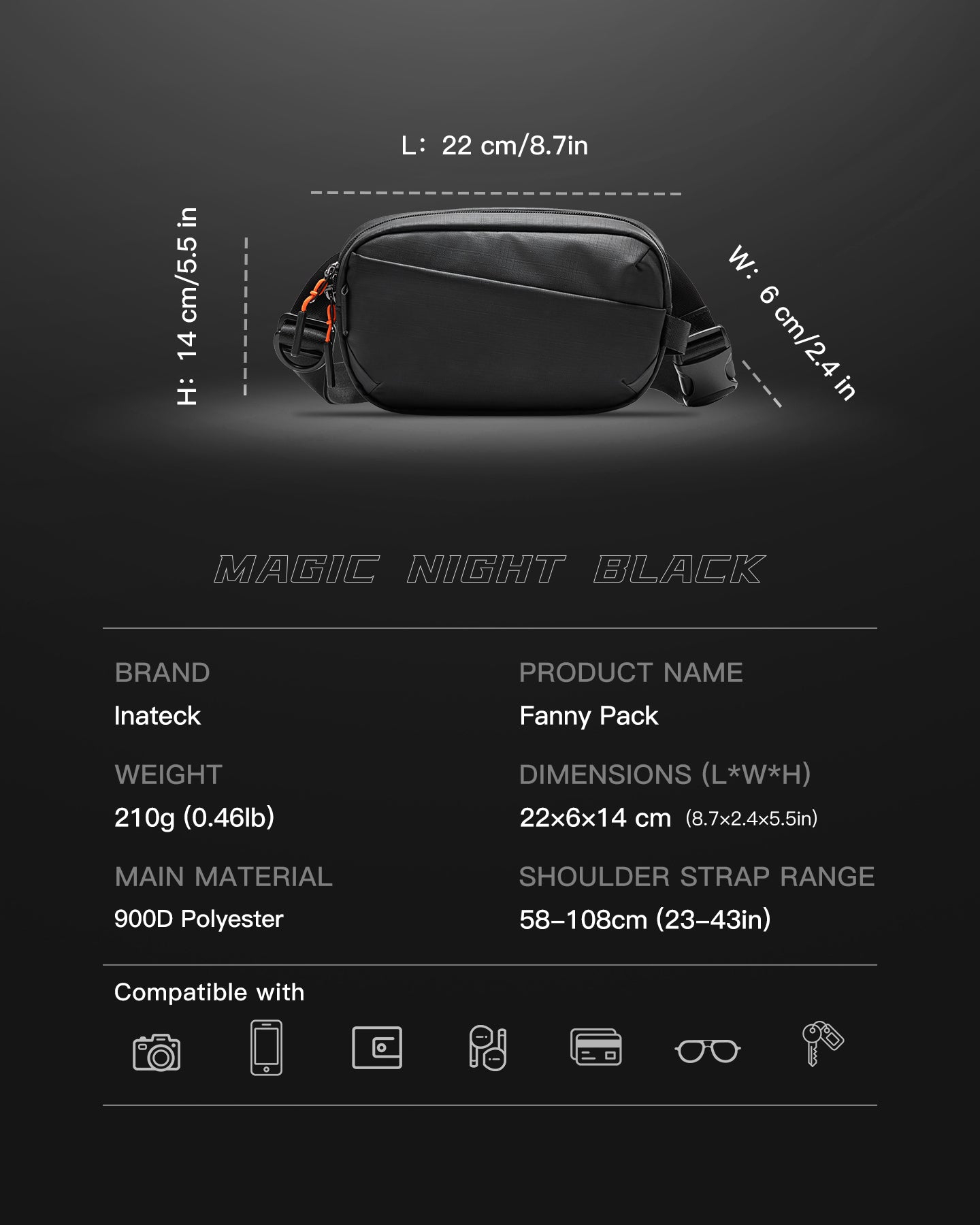 Inateck Gürteltasche FB01002 black - Gürteltasche/-schlaufe, Ansicht 3