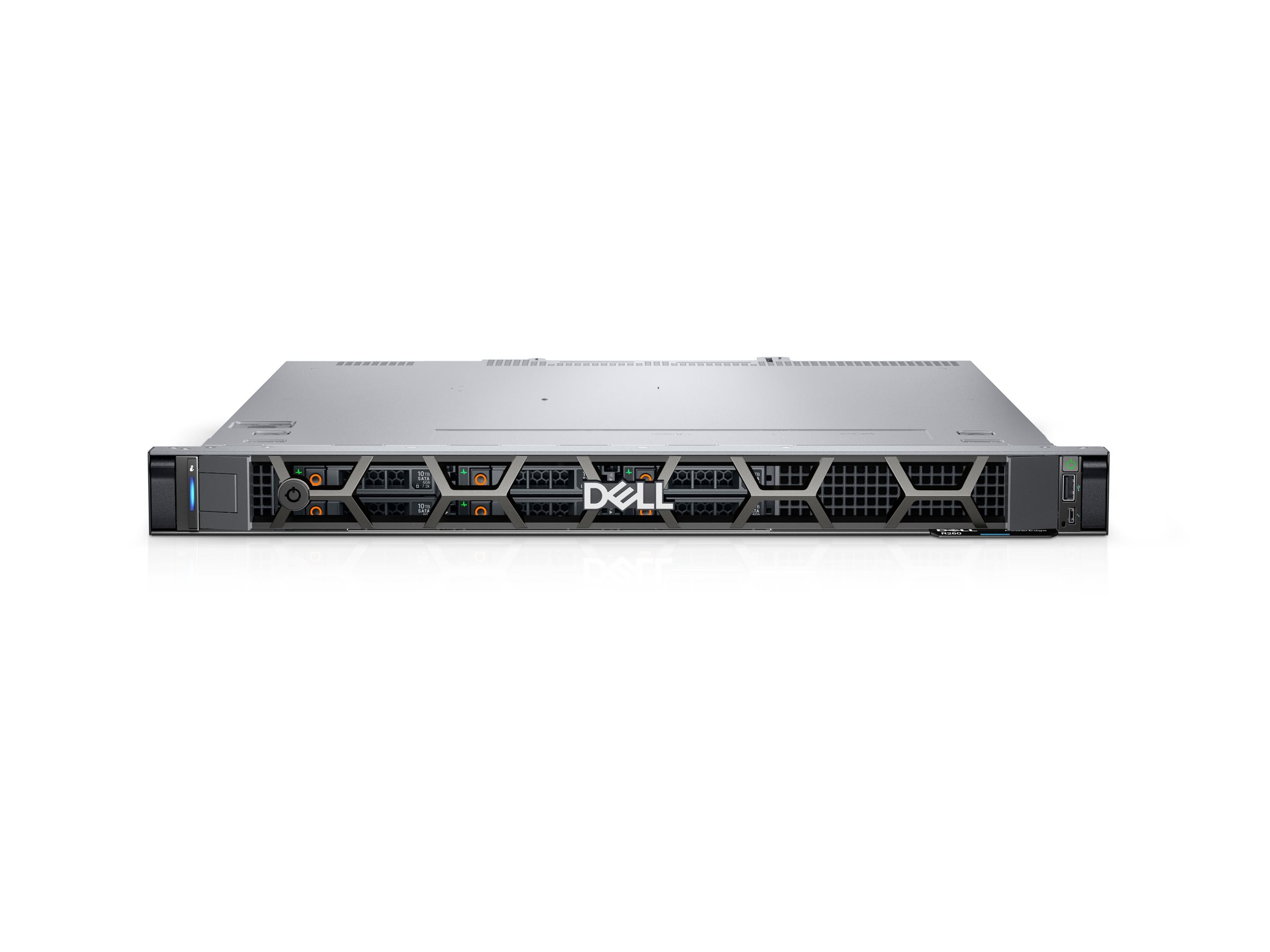 Dell PowerEdge R260 1U Rack-Server, Intel Xeon 6315P 2.8 GHz, 16 GB DDR5 RAM, 2.4 TB SAS Hot-Swap, Schwarz