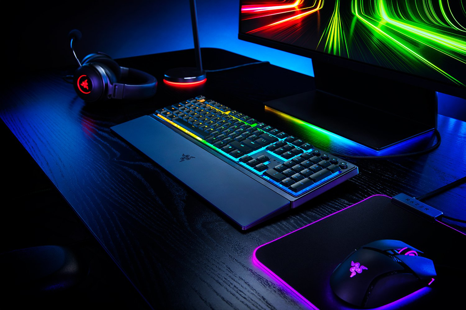 Razer Ornata V3 - Tastatur - flaches Profil - hintergrundbeleuchtet - TL: Deutsch, QWERTZ, Ansicht 3
