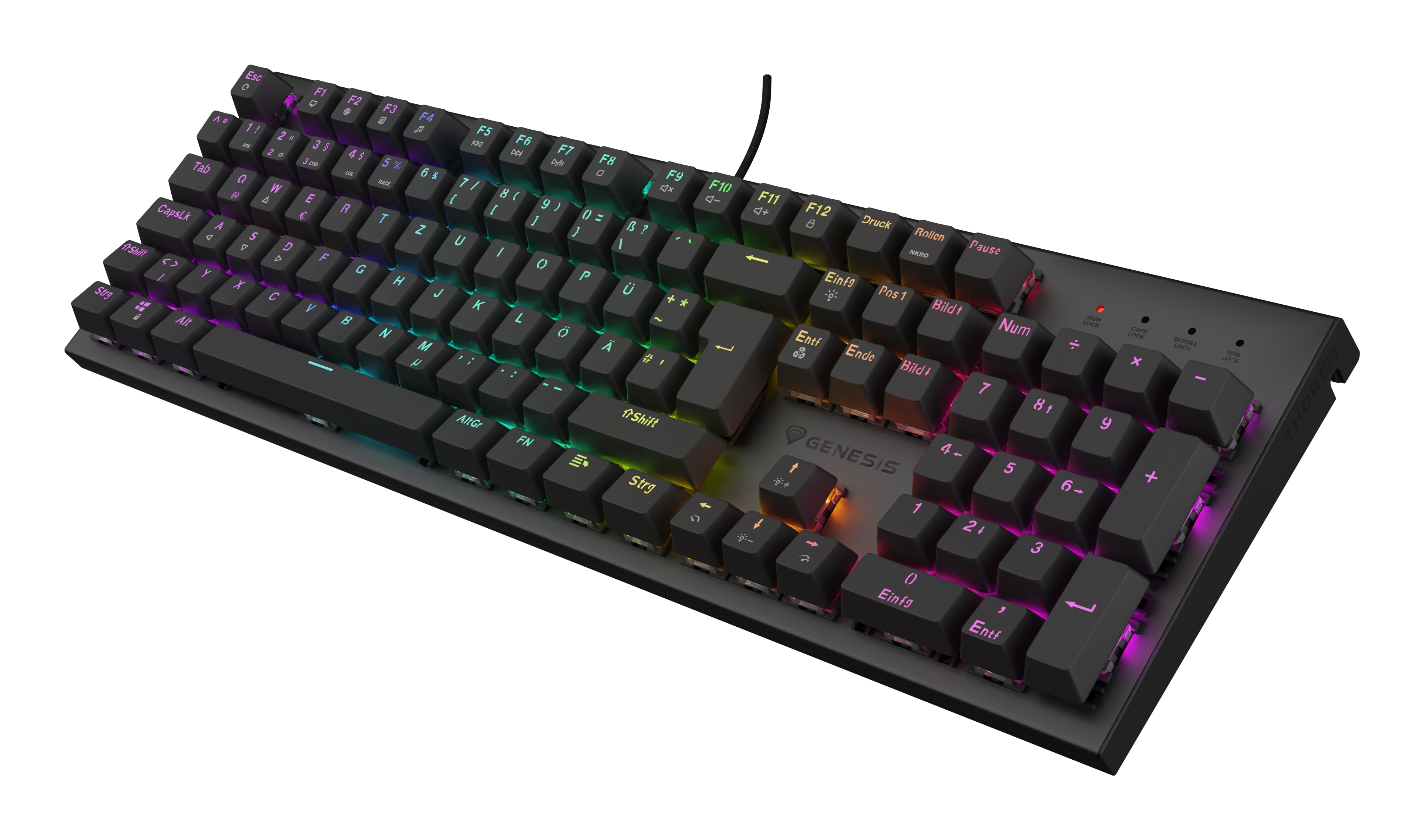natec Gaming Tastatur Thor 303 brown kabelgeb. - Tastatur - TL: Deutsch, QWERTZ, Ansicht 4